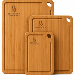 BRIVOORA Extra Large Bamboo Cutting Board for Meat, Vegetables & Charcuterie